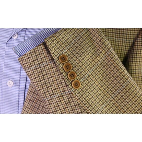 Brooks Brothers Italy Brown Check Wool 2-Btn Sportcoat Blazer 41L - Picture 6 of 10
